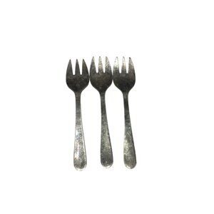 3 Vintage Leonard Silverplated Italy Baby Fork Forks 23594 Toddler Silver Plate